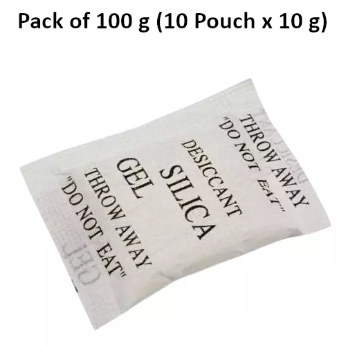 ELYSIAN 10 g Each x 10 Silica Gel Pouch for Absorbing Moisture in Wardrobe, Electronics & More (Pack of 100 g)