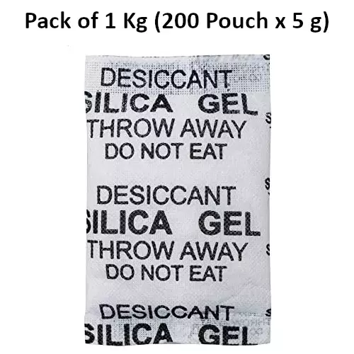 ELYSIAN 5 g Each x 200 Silica Gel Pouch for Absorbing Moisture in Clothes, Storage Compartments & More (Pack of 1 Kg)