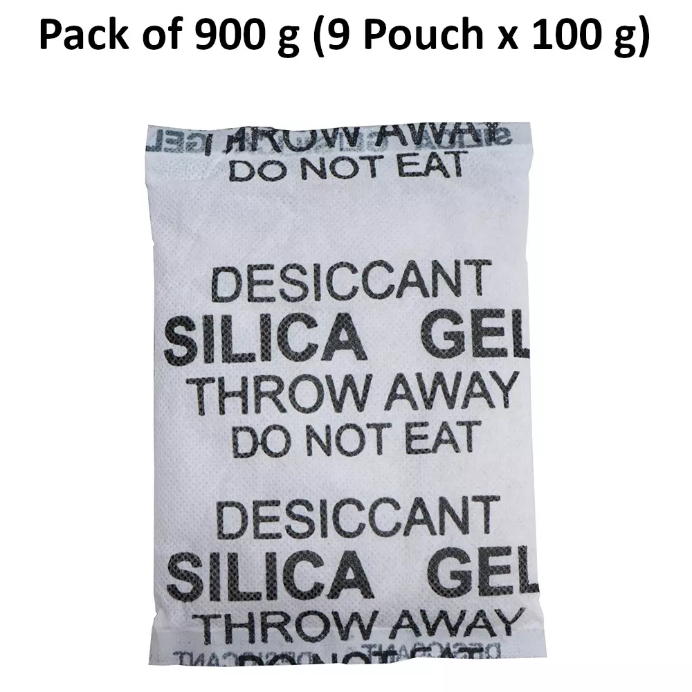 ELYSIAN 100 g Each x 9 Silica Gel Pouch for Absorbing Moisture in Wardrobe, Electronics & More (Pack of 900 g)