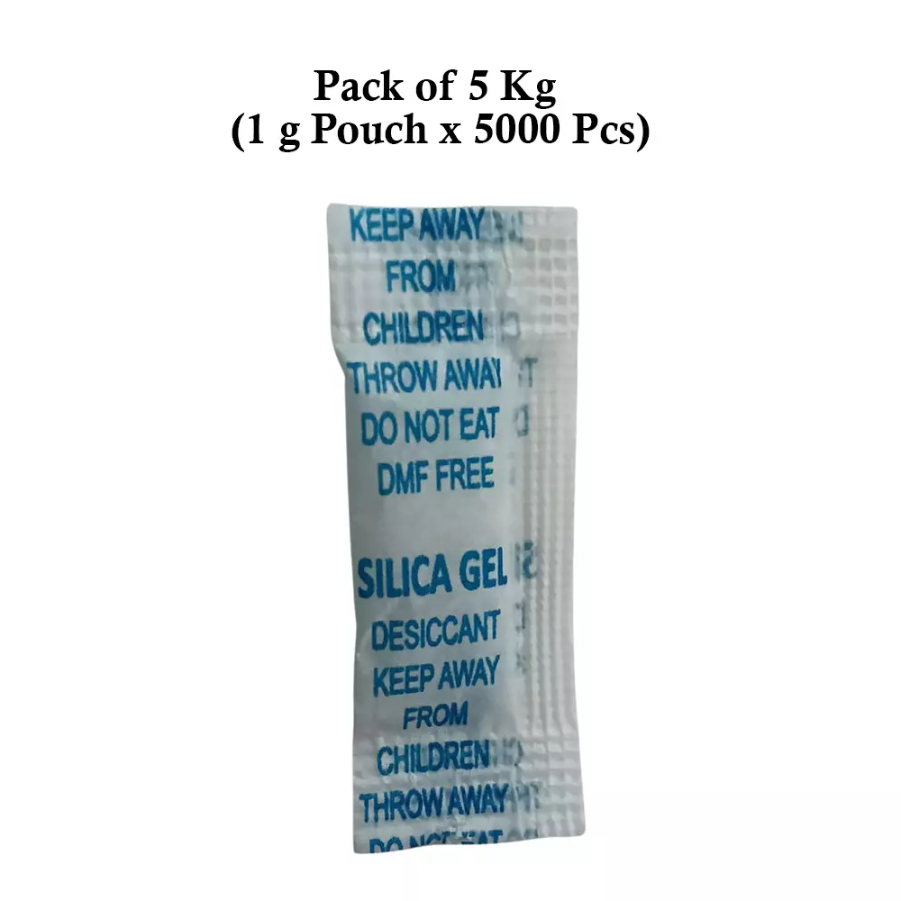Ecofresh 1 g Silica Gel Beads in Blue Paper Pouch White Color Desiccant for Absorbing Moisture (Pack of 5000 Pcs)