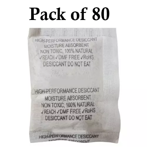 Ecofresh 25 g Dry Clay Desiccant Pouch for Electronics, Leather Goods, Pharmaceuticals & More (Pack of 80)