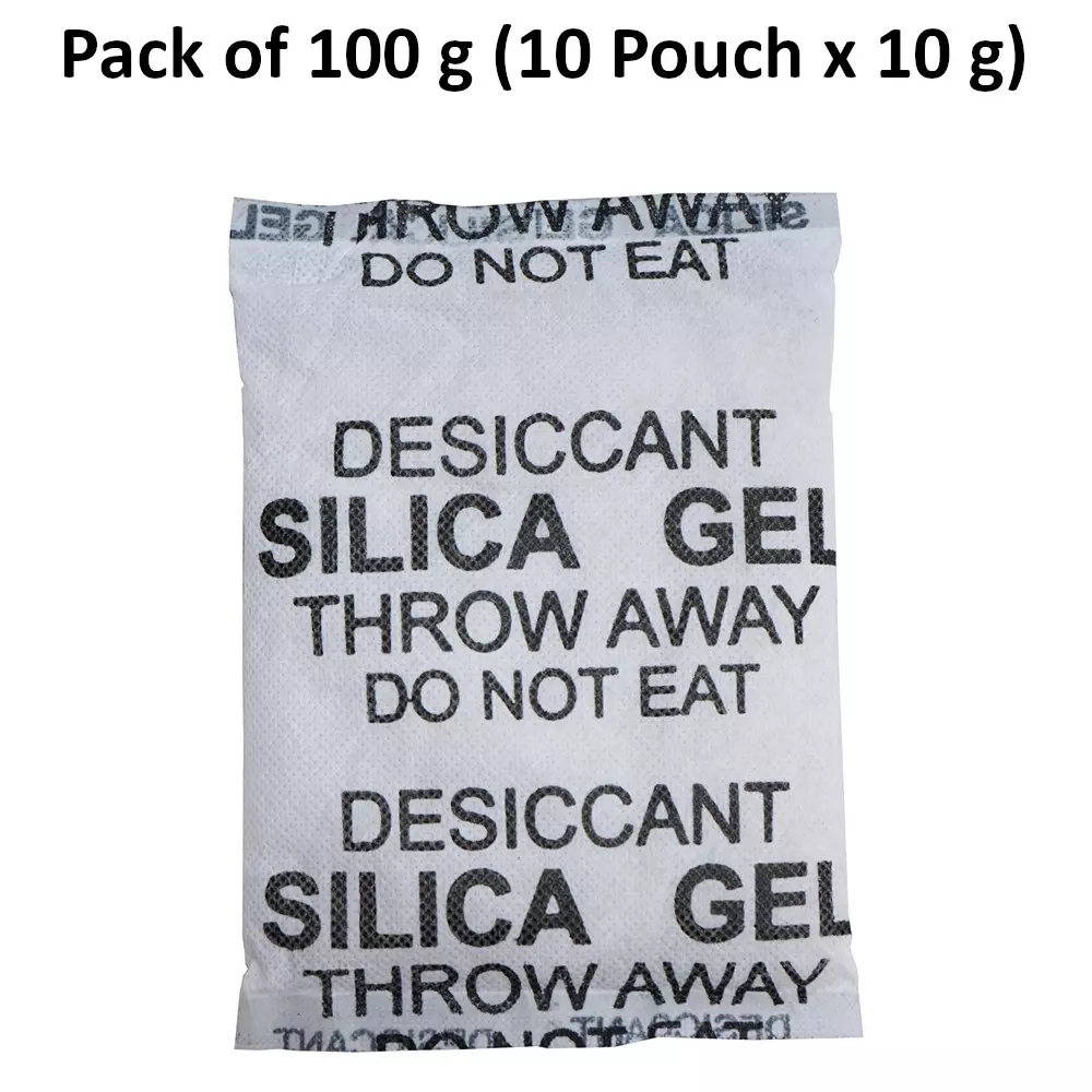 ELYSIAN 10 g Each x 10 Silica Gel Pouch for Absorbing Moisture in Clothes, Storage Compartments & More (Pack of 100 g)