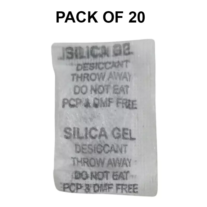 Starpack 2 g Silica Gel White Beads Pouch for Absorbing Moisture of Electronics, Wardrobe, Food, Clothes etc (Pack of 20)