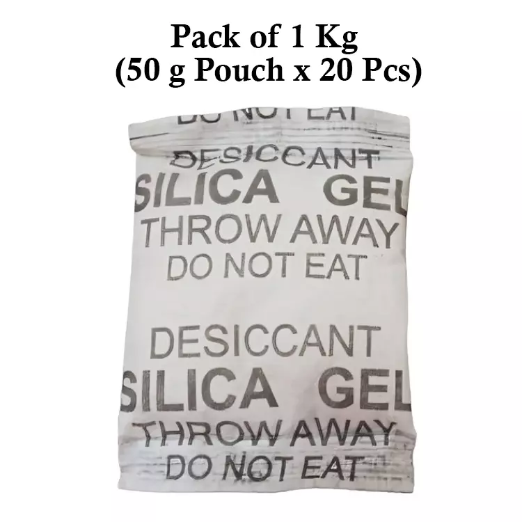 Ecofresh 50 g Silica Gel Granules in Paper Pouch White Color Desiccant for Absorbing Moisture (Pack of 20 Pcs)