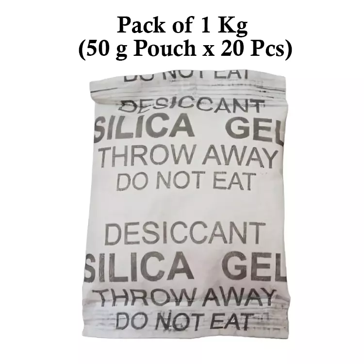 Ecofresh 50 g Silica Gel Beads in Paper Pouch White Color Desiccant for Absorbing Moisture (Pack of 20 Pcs)
