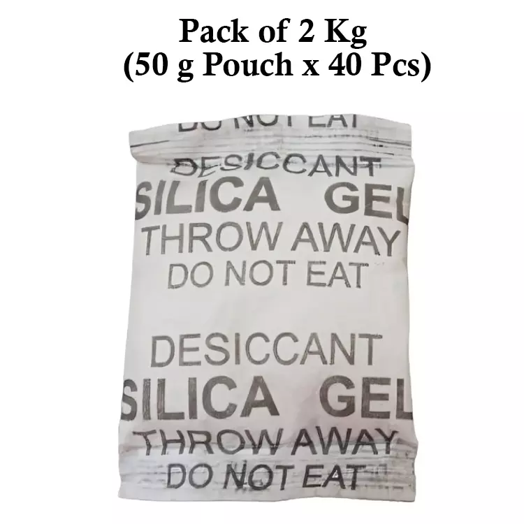 Ecofresh 50 g Silica Gel Beads in Paper Pouch White Color Desiccant for Absorbing Moisture (Pack of 40 Pcs)