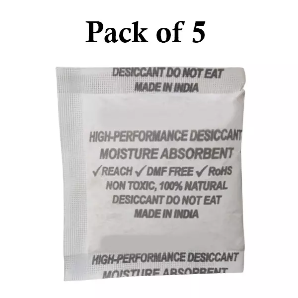 Ecofresh 200 g Dry Clay Desiccant Pouch for Electronics, Leather Goods, Pharmaceuticals & More (Pack of 5)