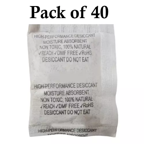 Ecofresh 50 g Dry Clay Desiccant Pouch for Electronics, Leather Goods, Pharmaceuticals & More (Pack of 40)