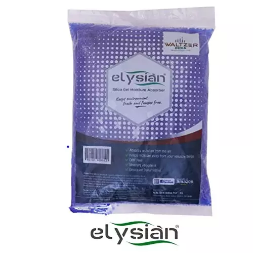ELYSIAN 1 Kg Silica Gel Crystal Color Indicating Desiccant Size 2-5 mm Blue Color for Absorbing Moisture