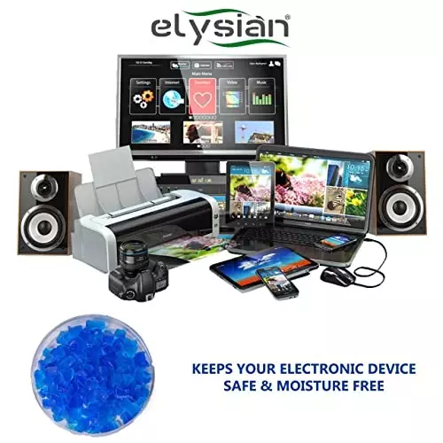 ELYSIAN 1 Kg Silica Gel Crystal Color Indicating Desiccant Size 2-5 mm Blue Color for Absorbing Moisture