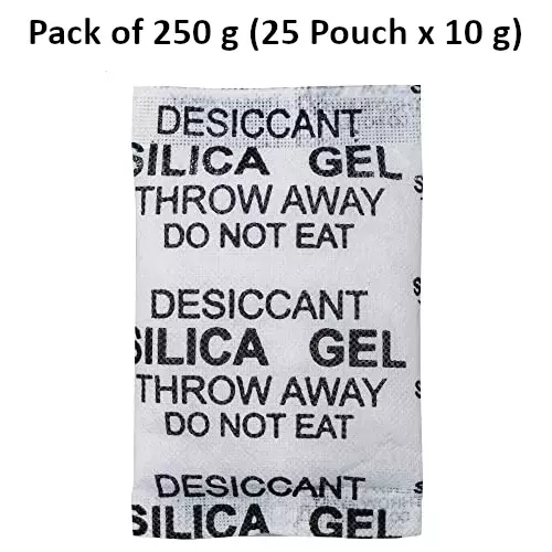 ELYSIAN 10 g Each x 25 Silica Gel Pouch for Absorbing Moisture in Clothes, Storage Compartments & More (Pack of 250 g)