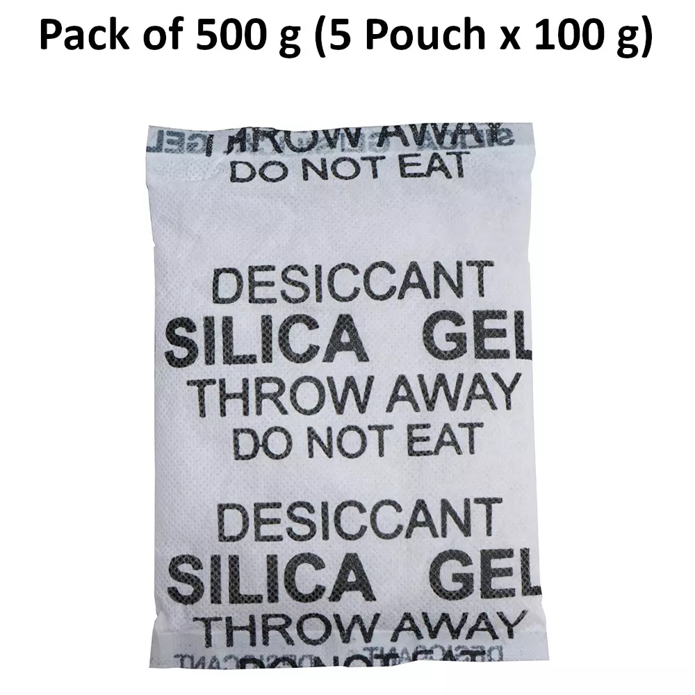 ELYSIAN 100 g Each x 5 Silica Gel Pouch for Absorbing Moisture in Clothes, Storage Compartments & More (Pack of 500 g)