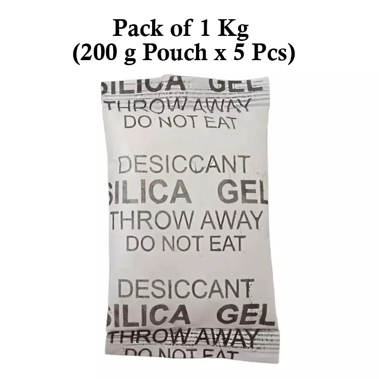 Ecofresh 200 g Silica Gel Granules in Paper Pouch White Color Desiccant for Absorbing Moisture (Pack of 5 Pcs)