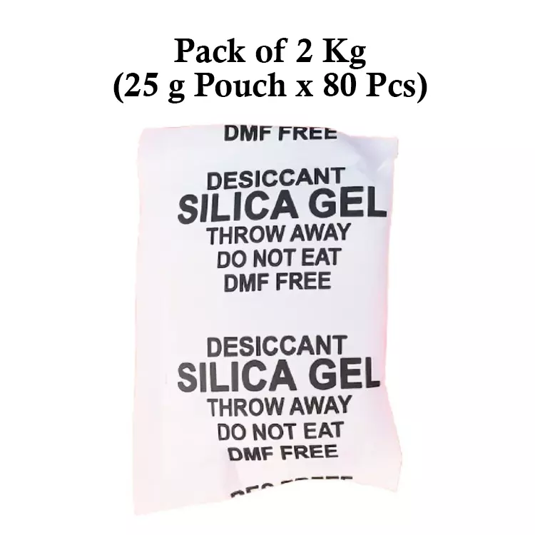 Ecofresh 25 g Silica Gel Beads in Paper Pouch White Color Desiccant for Absorbing Moisture (Pack of 80 Pcs)