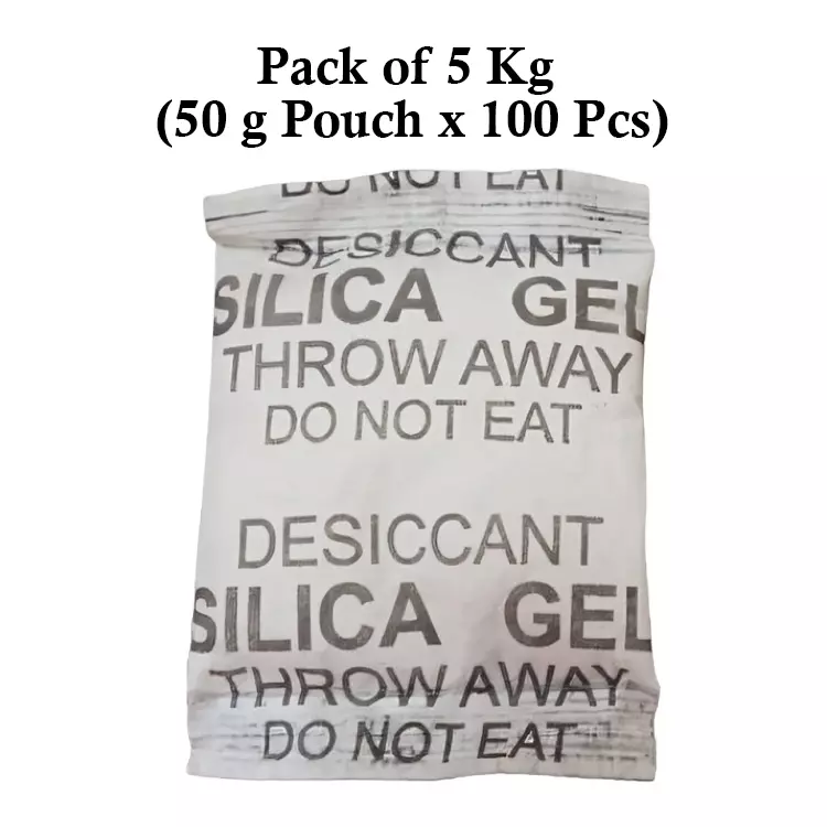 Ecofresh 50 g Silica Gel Beads in Paper Pouch White Color Desiccant for Absorbing Moisture (Pack of 100 Pcs)