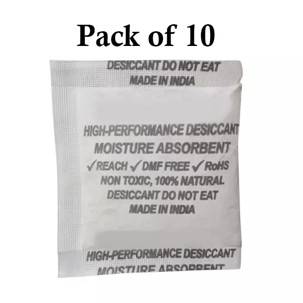 Ecofresh 100 g Dry Clay Desiccant Pouch for Electronics, Leather Goods, Pharmaceuticals & More (Pack of 10)