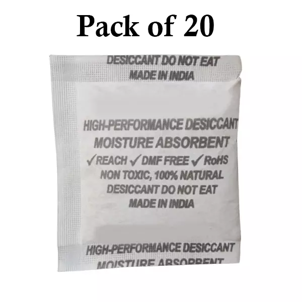 Ecofresh 100 g Dry Clay Desiccant Pouch for Electronics, Leather Goods, Pharmaceuticals & More (Pack of 20)