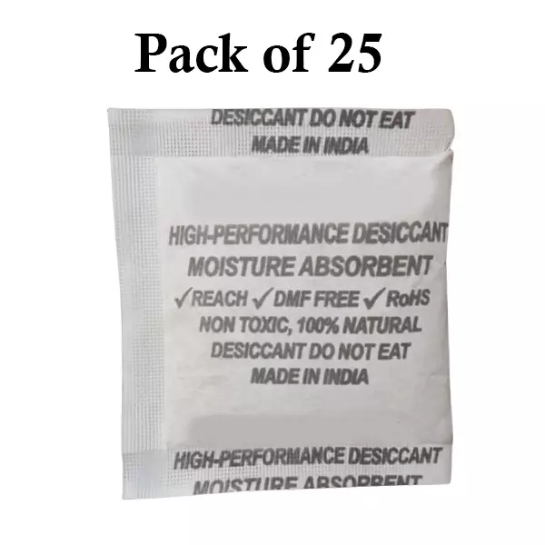 Ecofresh 200 g Dry Clay Desiccant Pouch for Electronics, Leather Goods, Pharmaceuticals & More (Pack of 25)