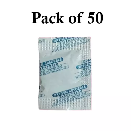 Ecofresh 200 cc Oxygen Absorber Pouch for Usage in Food Packaging, Pharmaceuticals & More (Pack of 50)