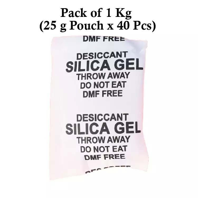 Ecofresh 25 g Silica Gel Beads in Paper Pouch White Color Desiccant for Absorbing Moisture (Pack of 40 Pcs)