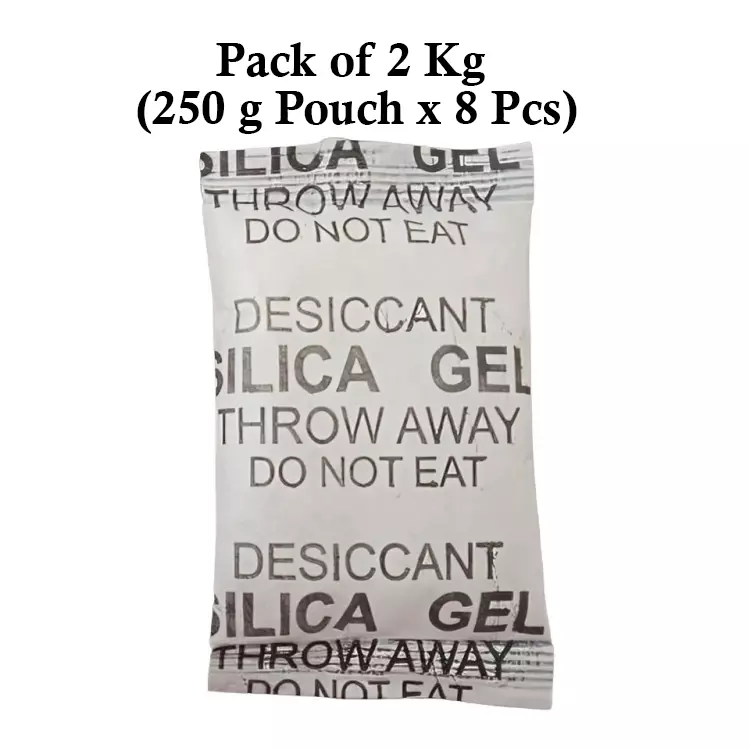Ecofresh 250 g Silica Gel Granules in Paper Pouch White Color Desiccant for Absorbing Moisture (Pack of 8 Pcs)