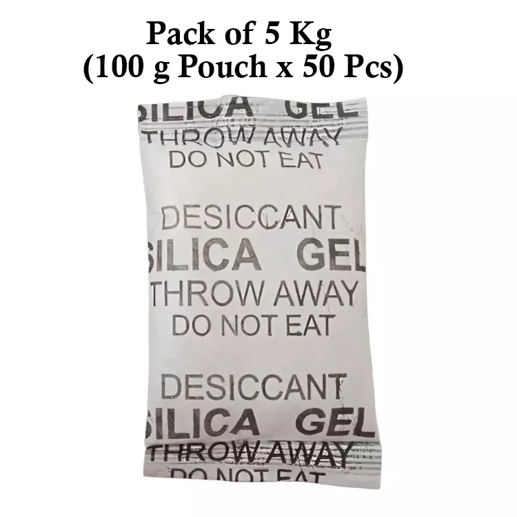 Ecofresh 100 g Silica Gel Beads in Paper Pouch White Color Desiccant for Absorbing Moisture (Pack of 50 Pcs)