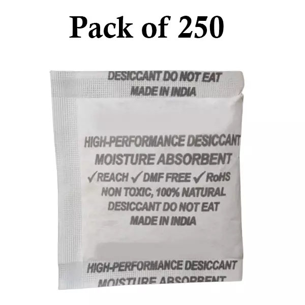 Ecofresh 100 g Dry Clay Desiccant Pouch for Electronics, Leather Goods, Pharmaceuticals & More (Pack of 250)
