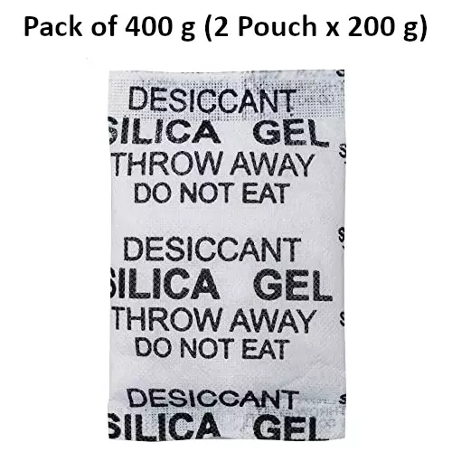 ELYSIAN 200 g Each x 2 Silica Gel Pouch for Absorbing Moisture in Wardrobe, Electronics & More (Pack of 400 g)