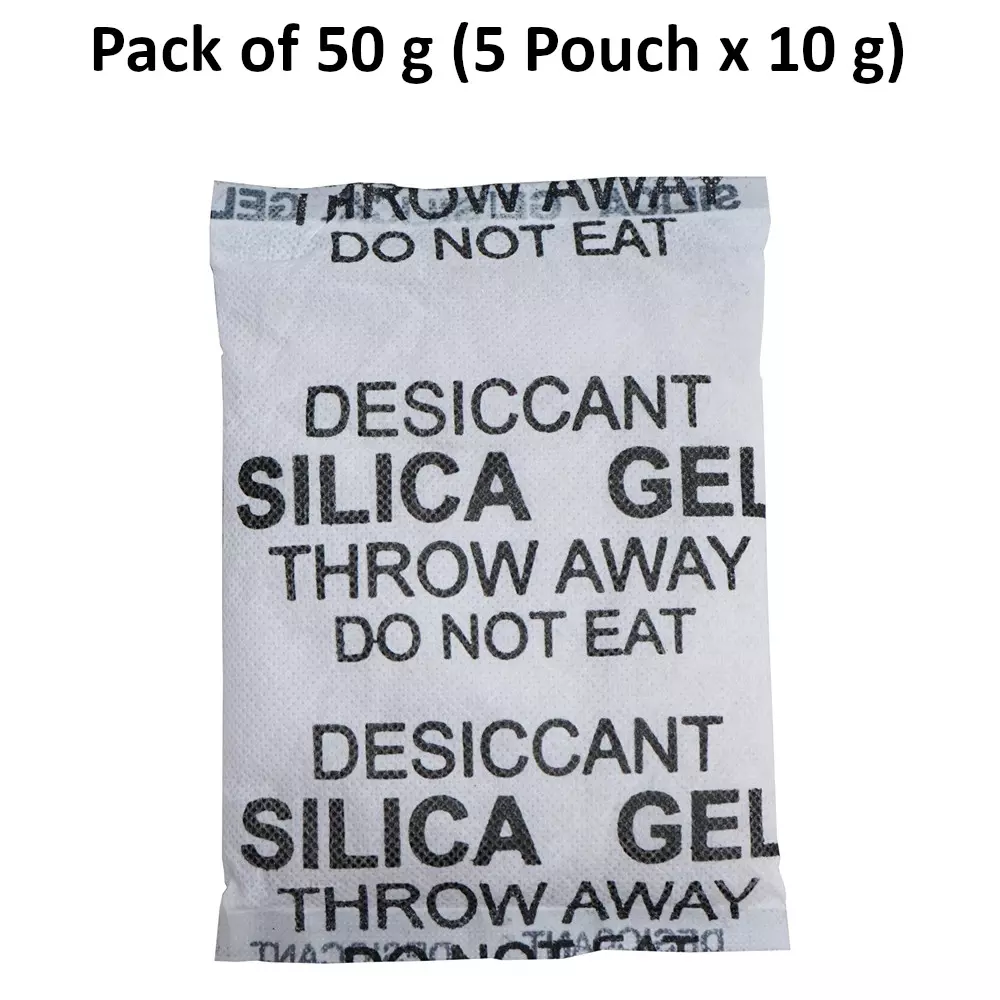 ELYSIAN 10 g Each x 5 Silica Gel Pouch for Absorbing Moisture in Wardrobe, Electronics & More (Pack of 50 g)