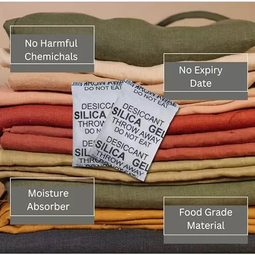 ELYSIAN 10 g Each x 5 Silica Gel Pouch for Absorbing Moisture in Wardrobe, Electronics & More (Pack of 50 g)