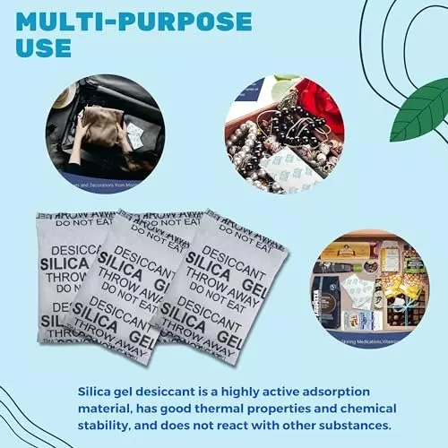 ELYSIAN 10 g Each x 5 Silica Gel Pouch for Absorbing Moisture in Wardrobe, Electronics & More (Pack of 50 g)