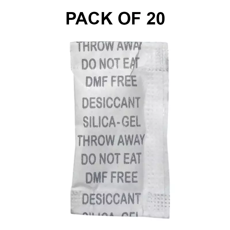 Starpack 1 g Silica Gel White Crystal Pouch for Absorbing Moisture of Electronics, Wardrobe, Food, Clothes, Shoes etc (Pack of 20)