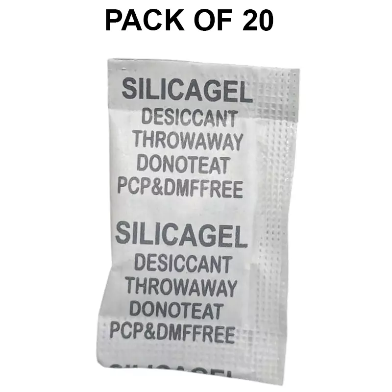 Starpack 2 g Silica Gel White Crystal Pouch for Absorbing Moisture of Electronics, Wardrobe, Food, Clothes, Shoes etc (Pack of 20)