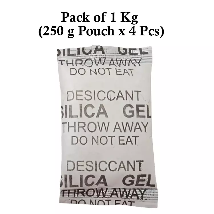 Ecofresh 250 g Silica Gel Granules in Paper Pouch White Color Desiccant for Absorbing Moisture (Pack of 4 Pcs)