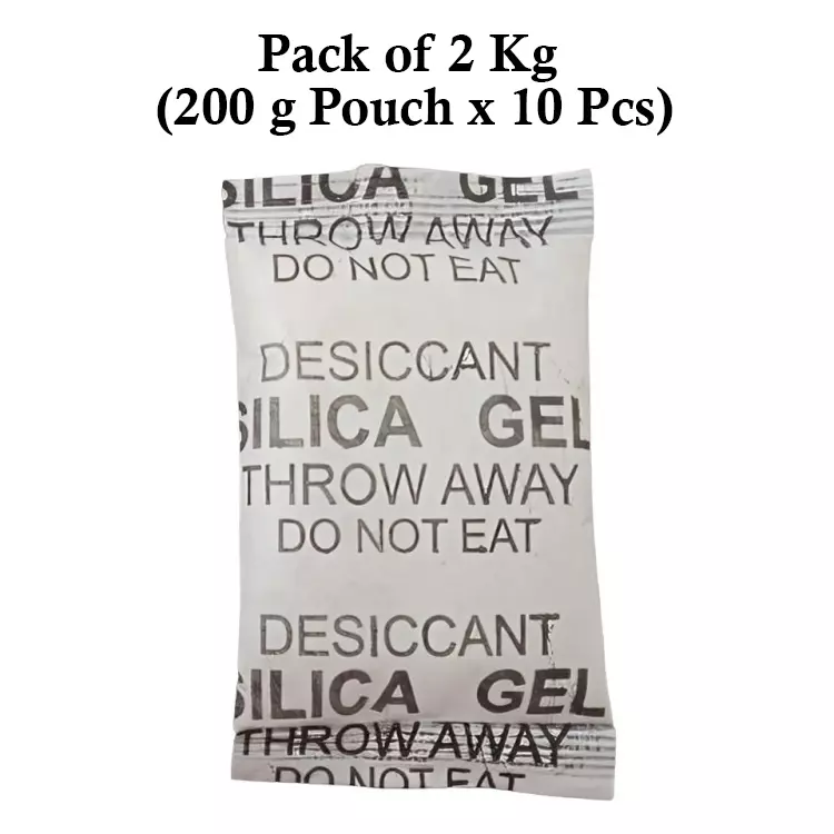 Ecofresh 200 g Silica Gel Beads in Paper Pouch White Color Desiccant for Absorbing Moisture (Pack of 10 Pcs)