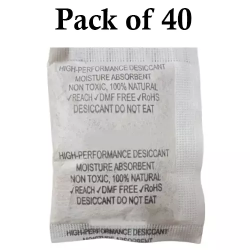 Ecofresh 25 g Dry Clay Desiccant Pouch for Electronics, Leather Goods, Pharmaceuticals & More (Pack of 40)