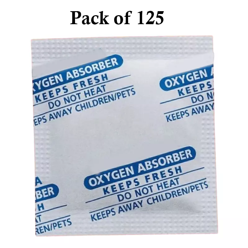 Ecofresh 1000 cc Oxygen Absorber Pouch for Usage in Food Packaging, Pharmaceuticals & More (Pack of 125)