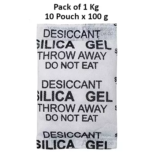 ELYSIAN 100 g Each x 10 Silica Gel Pouch for Absorbing Moisture in Wardrobe, Electronics & More (Pack of 1 Kg)
