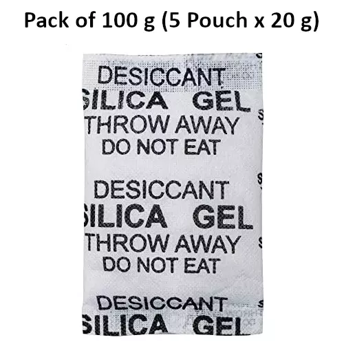 ELYSIAN 20 g Each x 5 Silica Gel Pouch for Absorbing Moisture in Wardrobe, Electronics & More (Pack of 100 g)