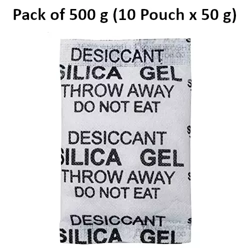 ELYSIAN 50 g Each x 10 Silica Gel Pouch for Absorbing Moisture in Clothes, Jewellery, Expensive Electronics & More (Pack of 500 g)