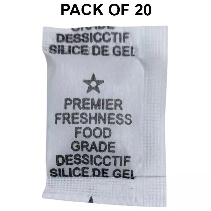 Starpack 2 g Silica Gel White Crystal Pouch for Absorbing Moisture of Food, Grains, Medicines etc (Pack of 20)