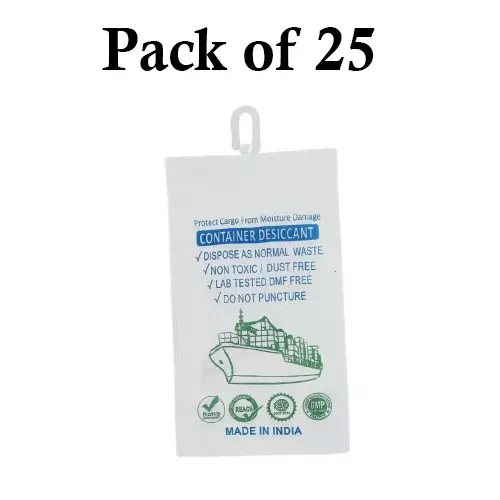 Ecofresh 1 Kg Container Desiccant Pouch for Absorbing Moisture in Shipping Containers (Pack of 25)
