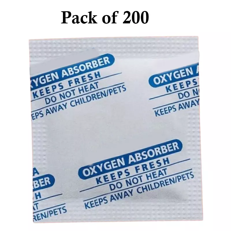 Ecofresh 2000 cc Oxygen Absorber Pouch for Usage in Food Packaging, Pharmaceuticals & More (Pack of 200)