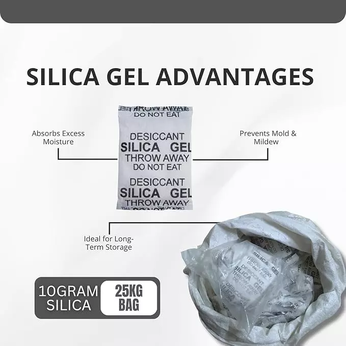 Waltzer India 10 g Silica Gel Packet White Color Crystals for Absorbing Moisture, WI-SILICA-10GM/P-1KG (Pack of 2500)