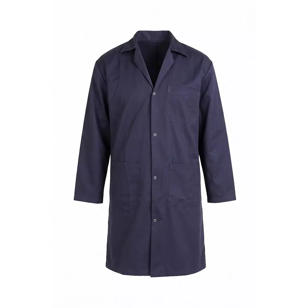 WKM Lab Coats Large Size Navy Blue Machine Washable & Breathable Durable Polyster Material for Doctors, Students, Lab Assistants, Nurses