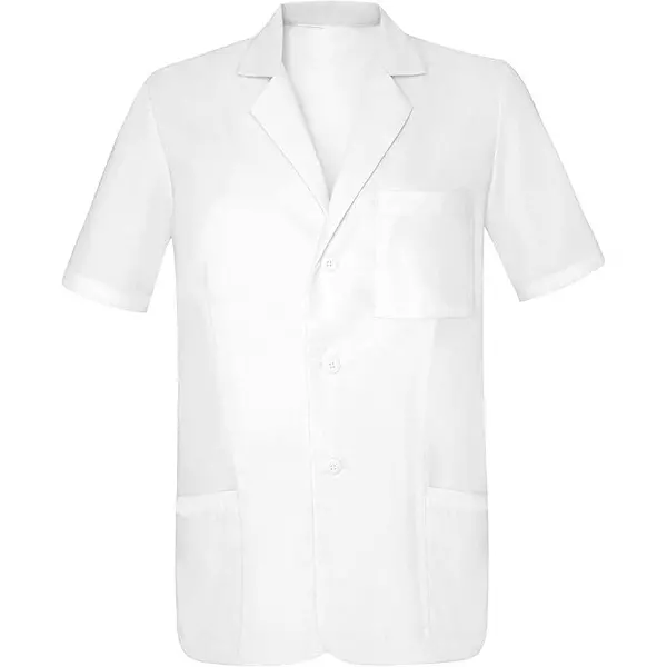 SCHOFIC Lab Coat Half Sleeves Unisex with 3 Pockets White for Students, Doctor and Nurse Size - L (Pack of 2)