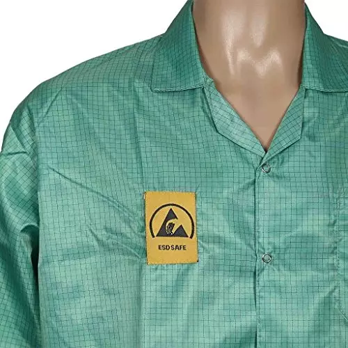 SCHOFIC Antistatic ESD Safe Lab Coat/Jacket Full Sleeves Unisex Green Size - M (Pack of 20)