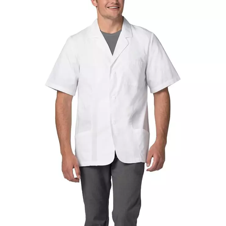SCHOFIC Lab Coat Half Sleeves Unisex with 3 Pockets White for Students, Doctor and Nurse Size - S (Pack of 2)
