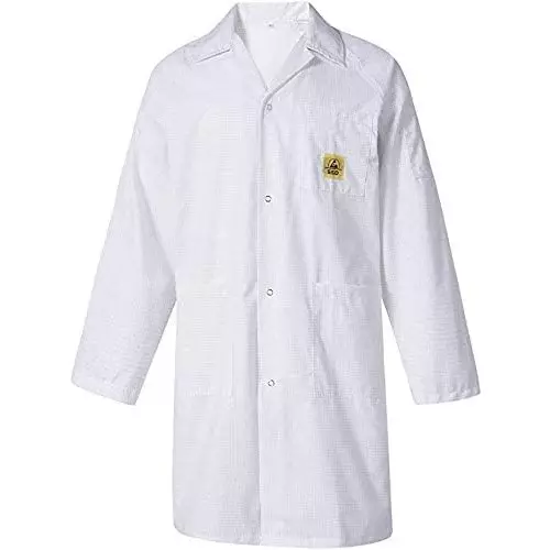 SCHOFIC Antistatic ESD Safe Lab Coat/Jacket Full Sleeves Unisex White Size - XL (Pack of 10)