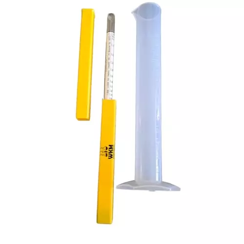 WKM 1000 to 2000 Range Specific Gravity Hydrometer with 250 ml PP Measuring Cylinder KTN172
